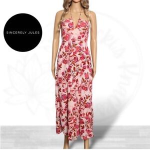 Sincerely Jules Red and White Halter Sundress